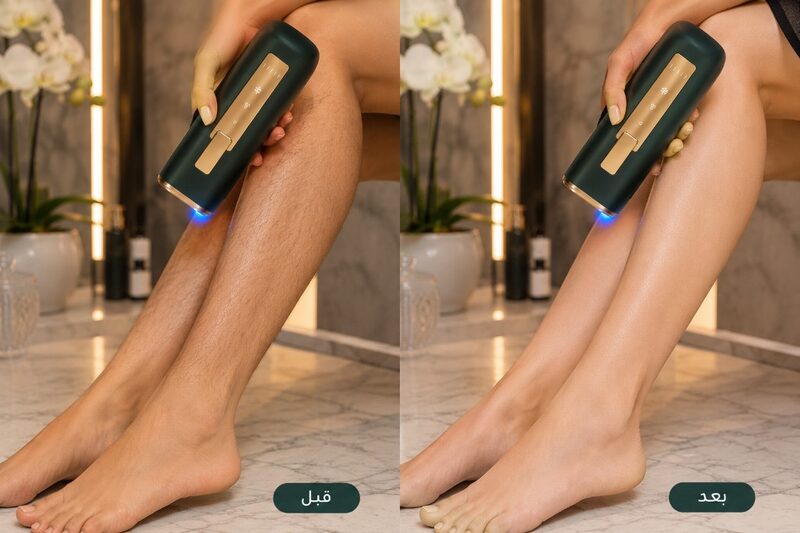 قبل وبعد — إزالة شعر الساقين